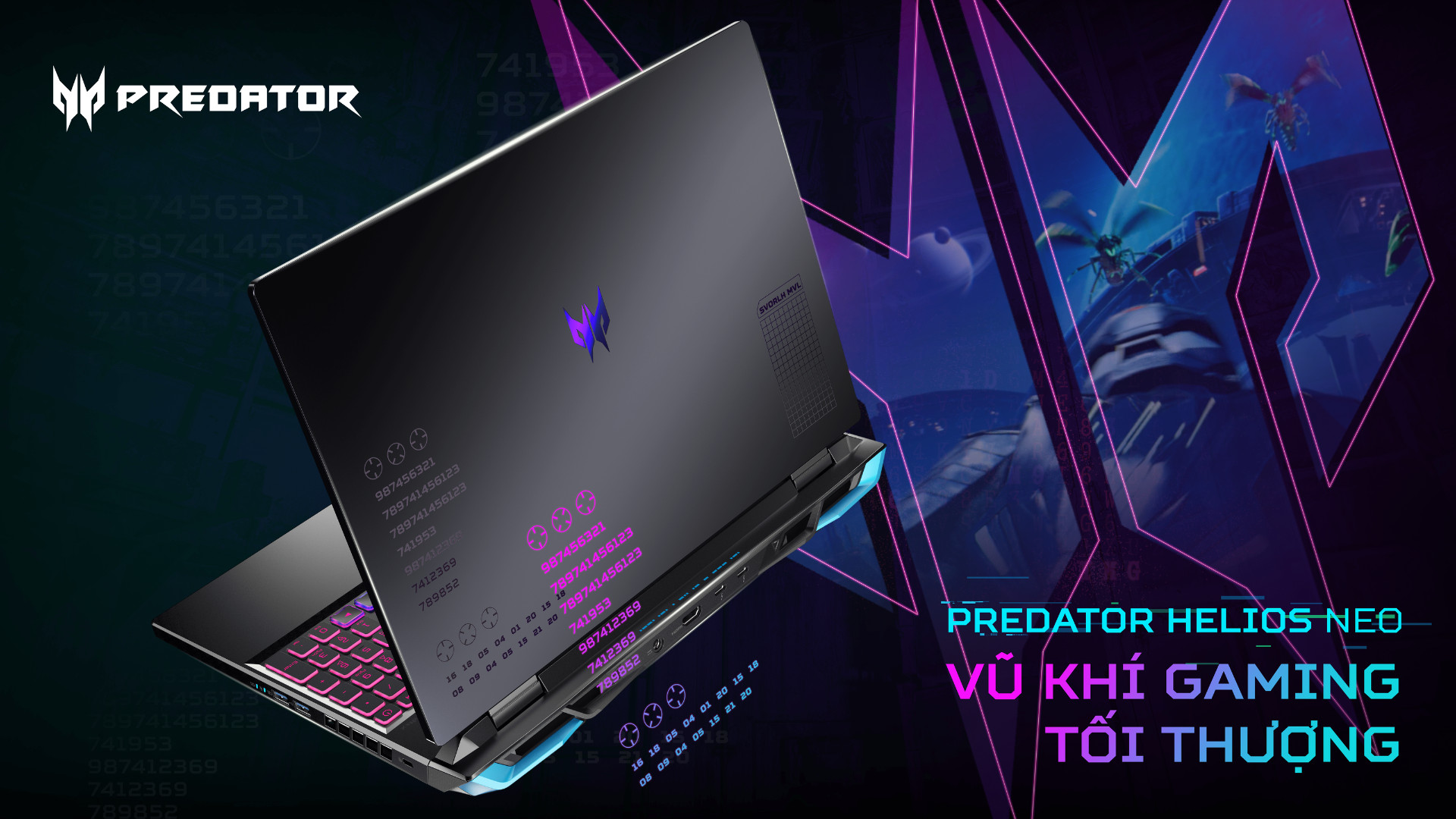 Predator Helios Neo 16 trang bị bộ vi xử lý Intel Core i7 thế hệ 13 mới nhất kết hợp card đồ họa NVIDIA GeForce RTX 40 Series, mang đến trải nghiệm Gaming hấp dẫn chưa từng có