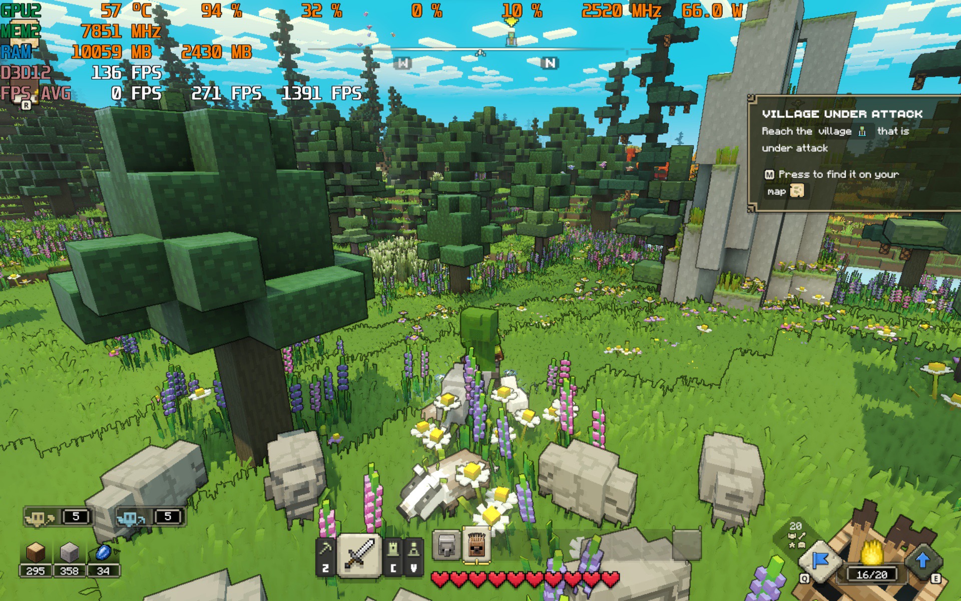 Khi thử nghiệm tựa game Minecraft Legend với độ phân giải FullHD và chất lượng Ultra, tựa game hoạt động rất ổn định và mượt mà
