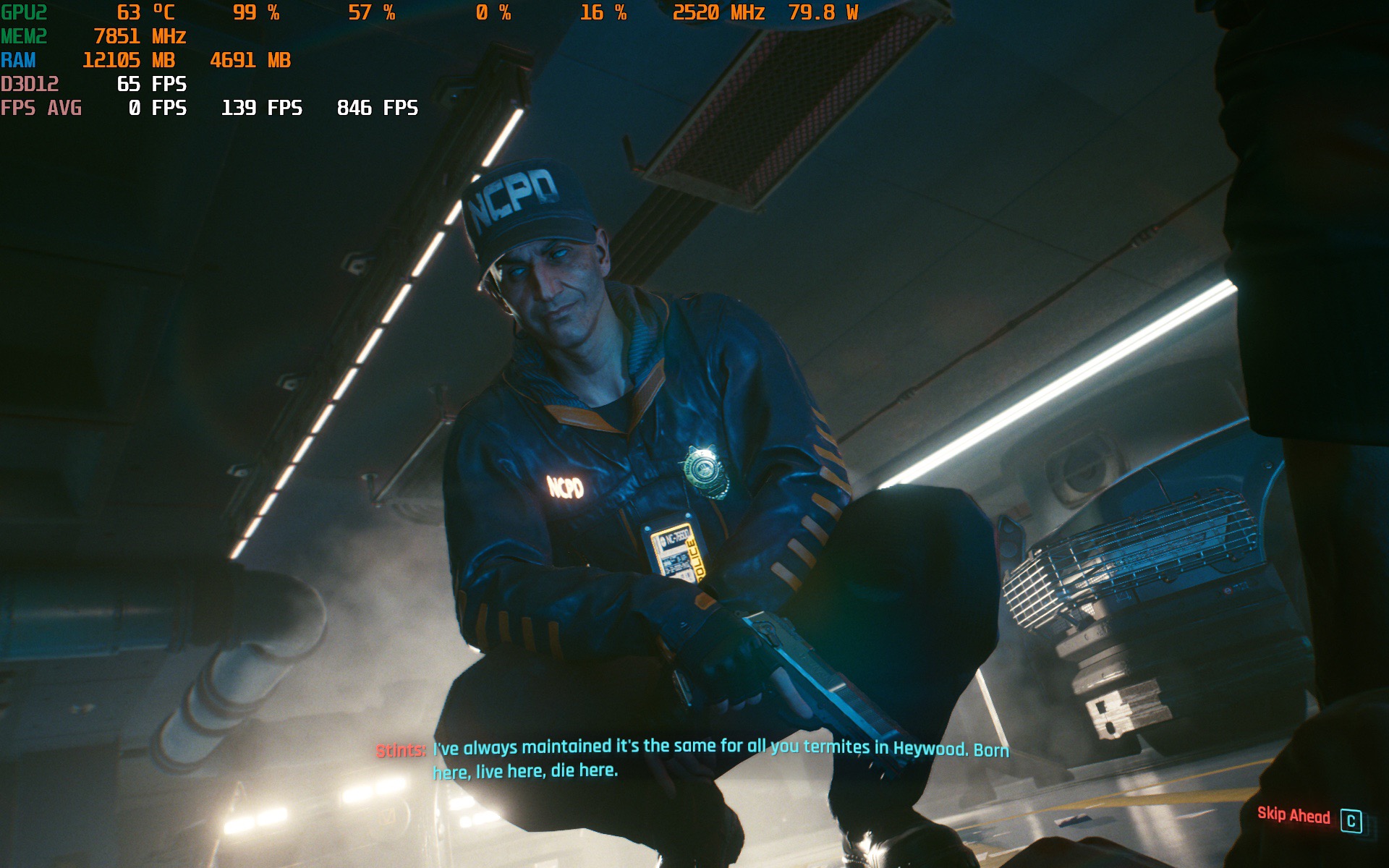 Khi chơi Cyberpunk 2077 ở mức cấu hình cao, theo đề xuất của NVIDIA GeForce Experience với Ray Tracing được kích hoạt ở mức medium, thành phố Night City của game hiện lên  vô cùng chi tiết và rực rỡ.