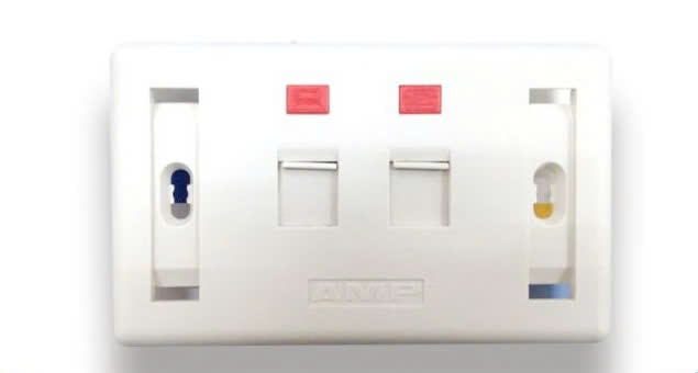Mặt đôi AMP 2 cổng wallplate mạng