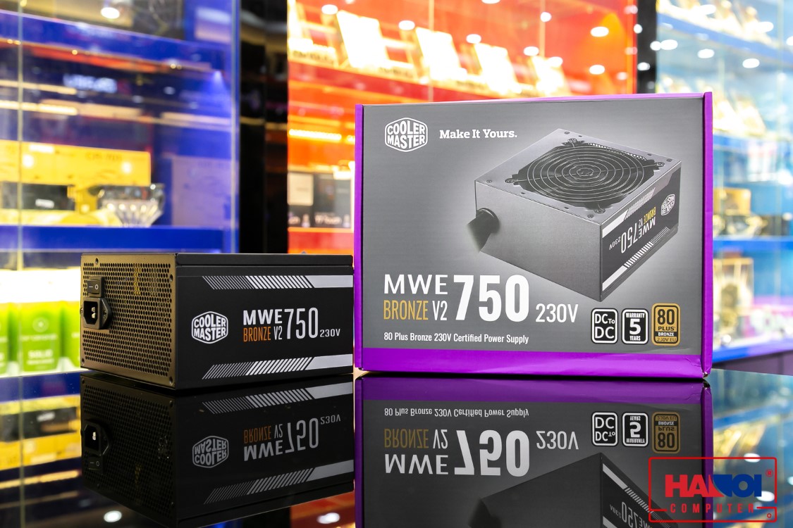 Nguồn máy tính Cooler Master MWE V2 230V 750 750W Plus Bronze - HACOM