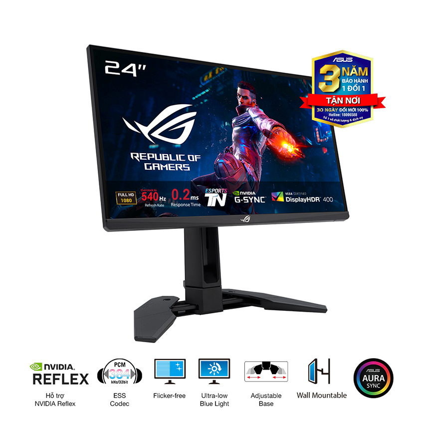 Tần số quét 540Hz mang đến chuyển động mượt mà