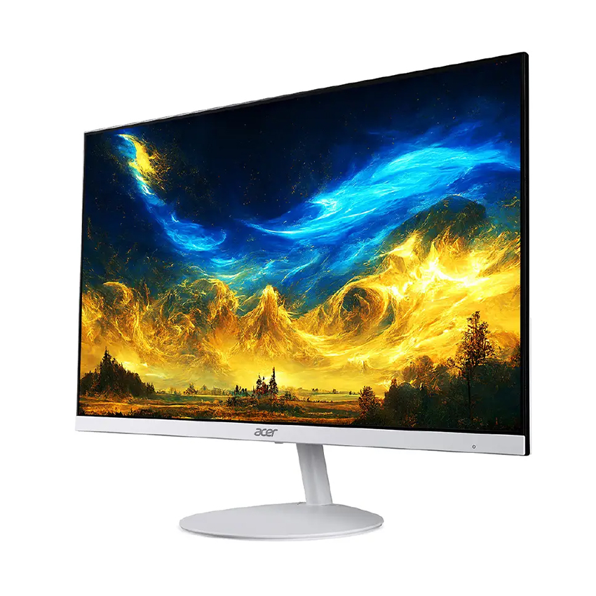 Khác với phiên bản màu đen truyền thống, Acer SA272U E White mang đến cảm giác nhẹ nhàng và hiện đại hơn nhờ tông trắng chủ đạo.