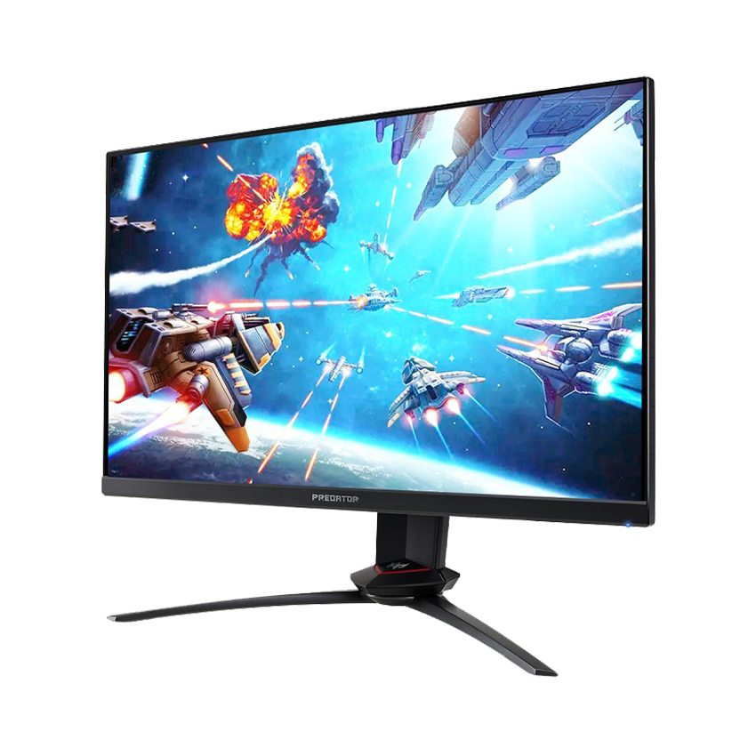 Acer Predator XB253Q GX sở hữu ngôn ngữ thiết kế đặc trưng của dòng Predator với tông đen kết hợp đỏ, mang lại cảm giác mạnh mẽ và hiện đại.