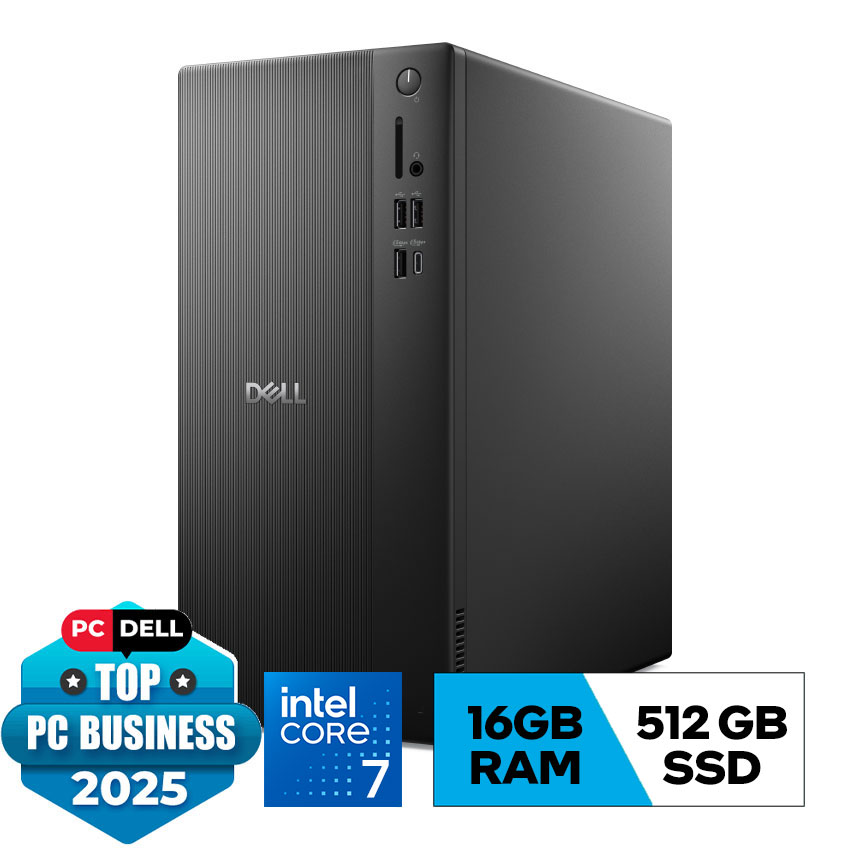 PC DELL TOWER ECT1250 (I7 14700 /1*16GB RAM DDR5/512GB SSD/WL+BT/KEYBOARD COPILOT AI+MOUSE/180W PSU/WIN11) (DT-14700-16-512G)