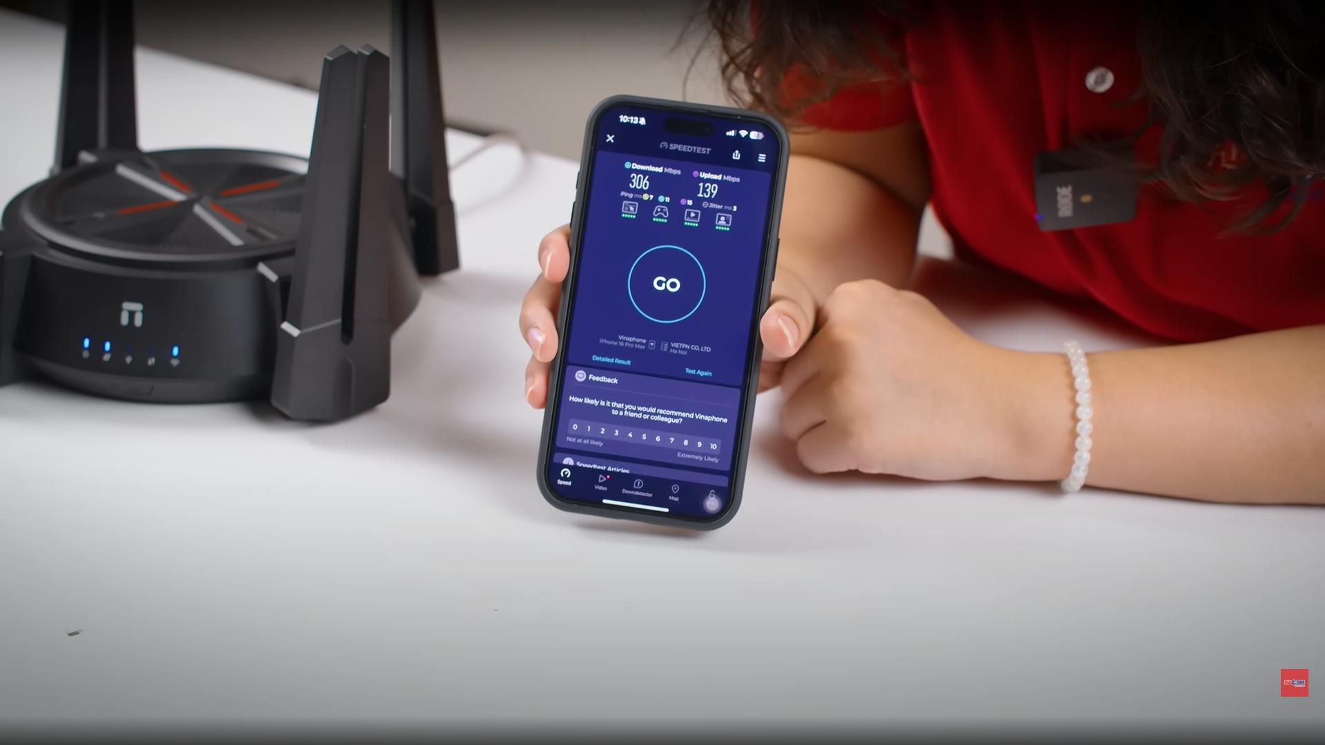 tốc độ truyền tải Wifi Netis NX62 Wifi 6 AX6000 HACOM