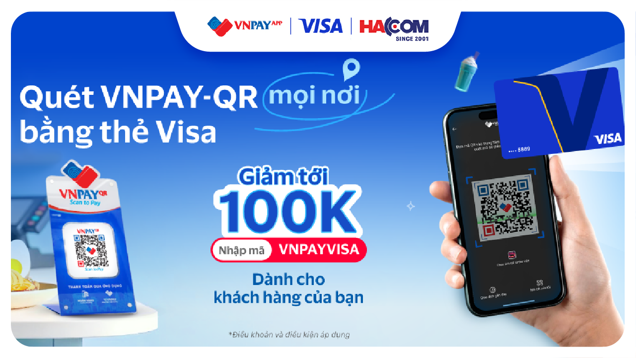 Mua hàng HACOM giảm ngay đến 100K khi thanh toán VNPAY