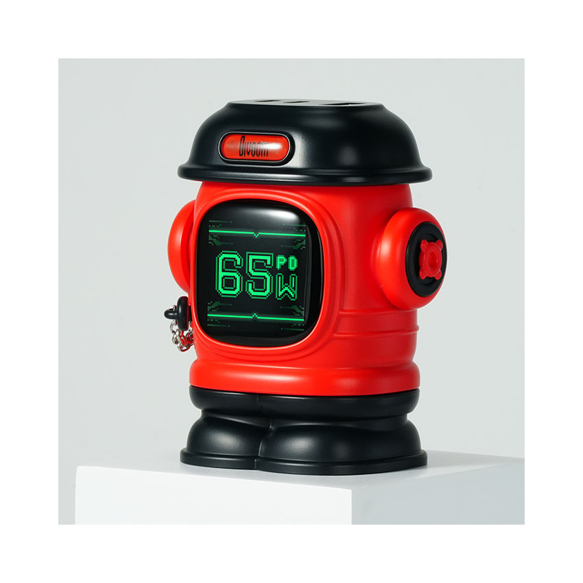 Củ sạc Divoom Dipow-65 màn hình LED 2C1A, màu đỏ - Hình 2