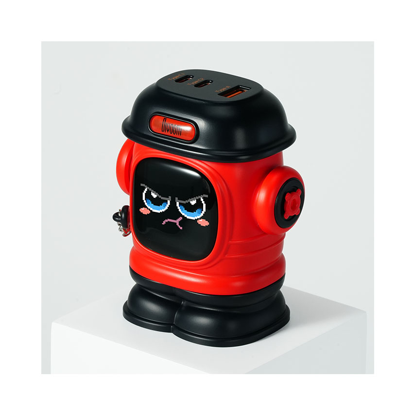 Củ sạc Divoom Dipow-65 màn hình LED 2C1A, màu đỏ - Hình 4