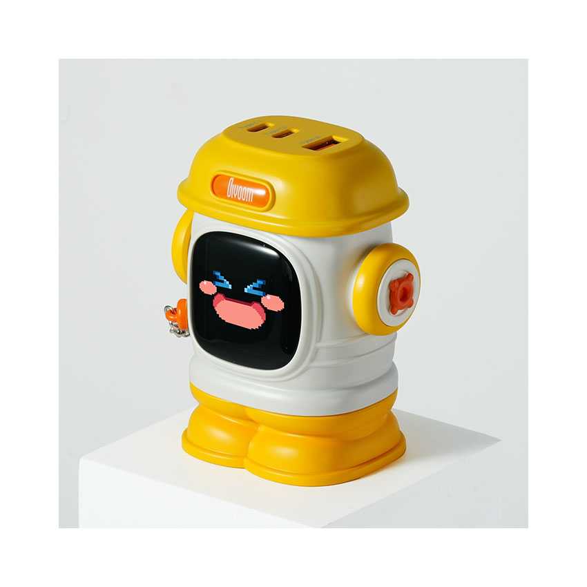 Củ sạc Divoom Dipow-65 màn hình LED 2C1A, màu vàng - Hình 4