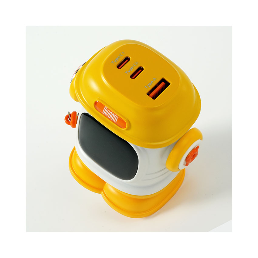 Củ sạc Divoom Dipow-65 màn hình LED 2C1A, màu vàng - Hình 5