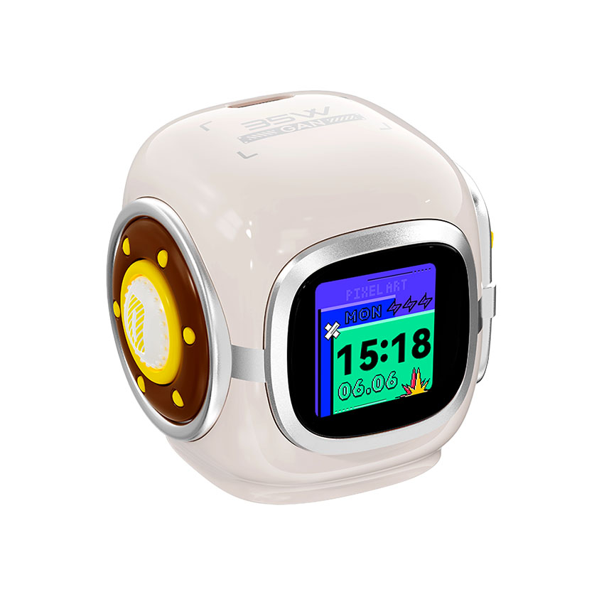 Củ sạc Divoom Dipow-35 màn hình LED Pixel cổng USB-C, màu trắng