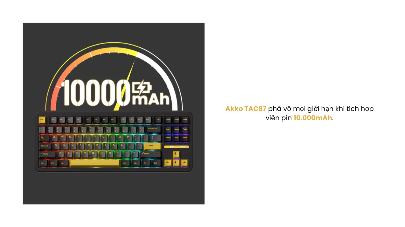 Bàn phím AKKO TAC87 Black & Gold Mirror 3 mode 4