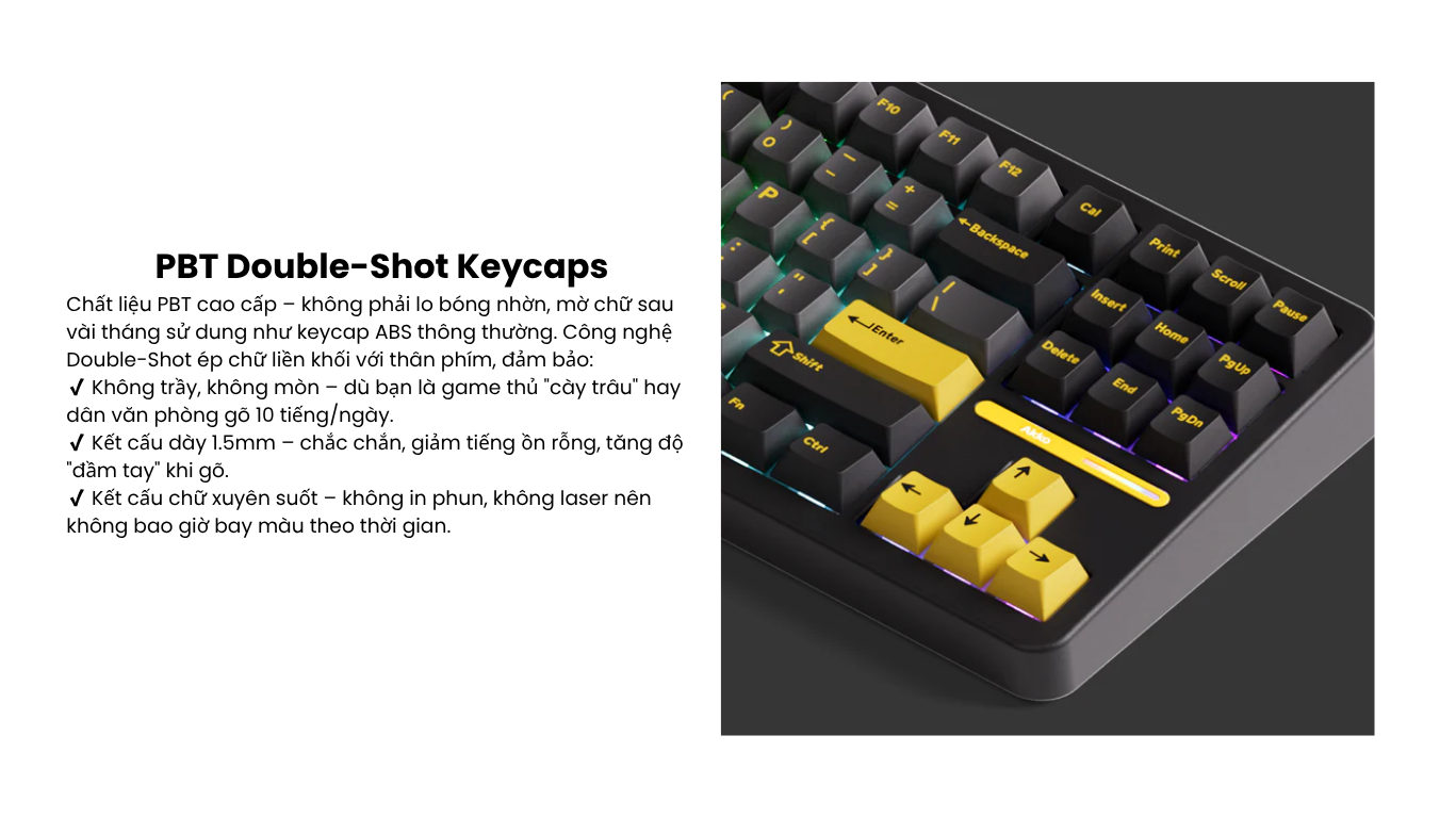 Bàn phím AKKO TAC87 Black & Gold Mirror 3 mode 8