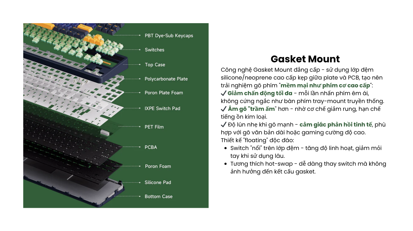 Bàn phím AKKO TAC87 Matcha Red Bean Stellar Rose 10