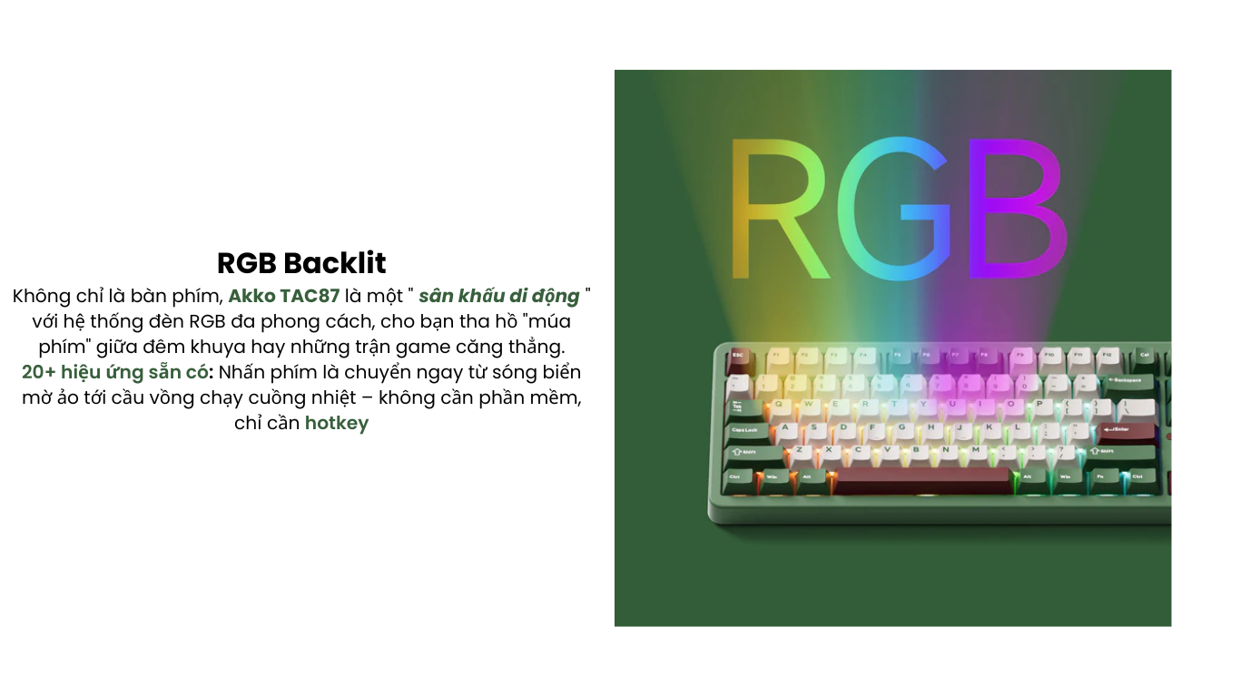 Bàn phím AKKO TAC87 Matcha Red Bean Stellar Rose 5