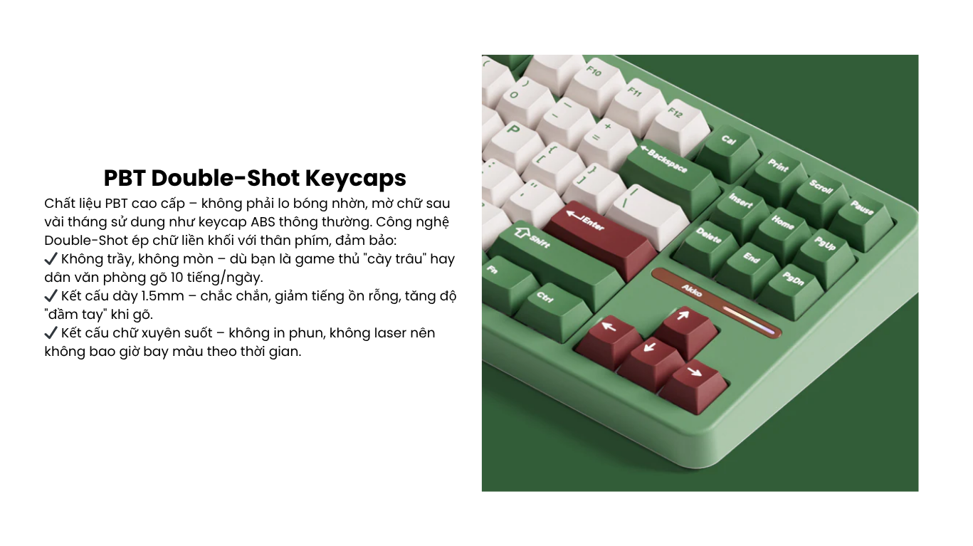 Bàn phím AKKO TAC87 Matcha Red Bean Stellar Rose 7