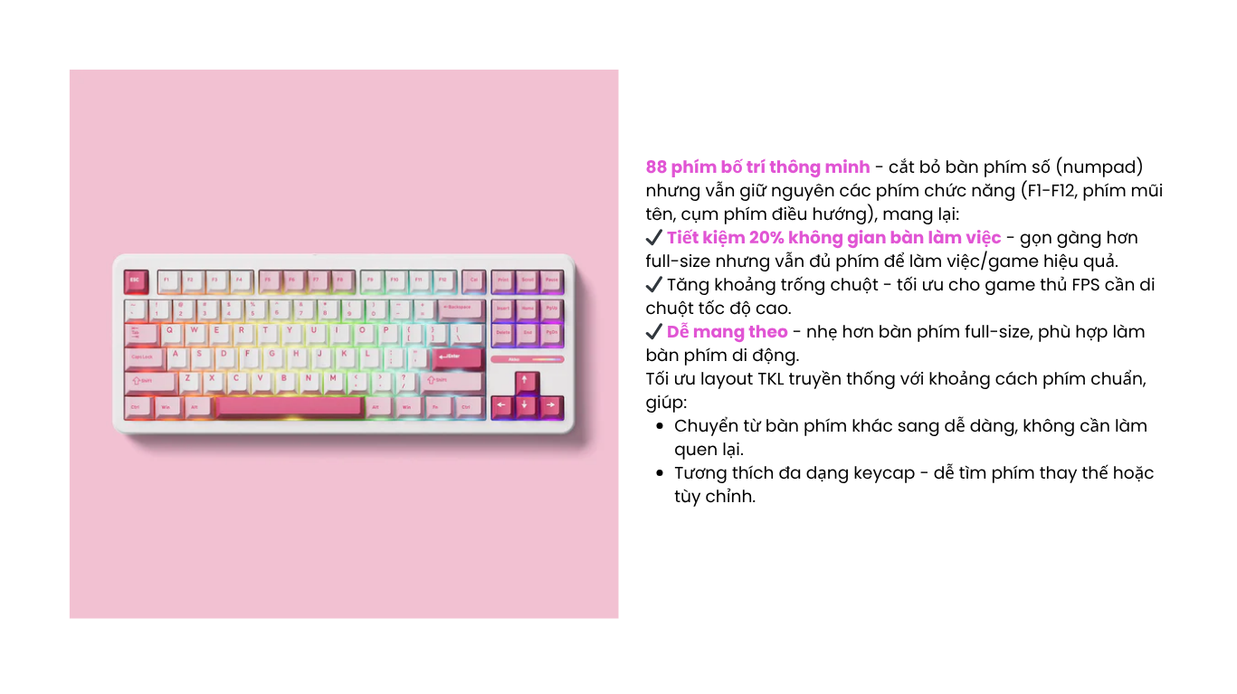 Bàn phím AKKO TAC87 Prunus Lannesiana Stellar Rose 8