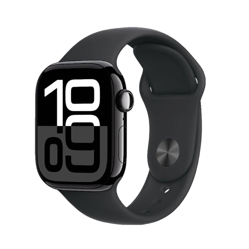Đồng hồ Apple Watch Series 10 GPS 42mm Viền nhôm Dây cao su cỡ S/M Đen Bóng (MWWE3SA/A) 1