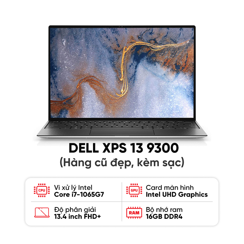 Laptop DELL XPS 13 9300  / I7-1065G7 / 16GB RAM / 512GB SSD / Màn 13.4 inch FHD+ / Kèm sạc - Hàng cũ đẹp
