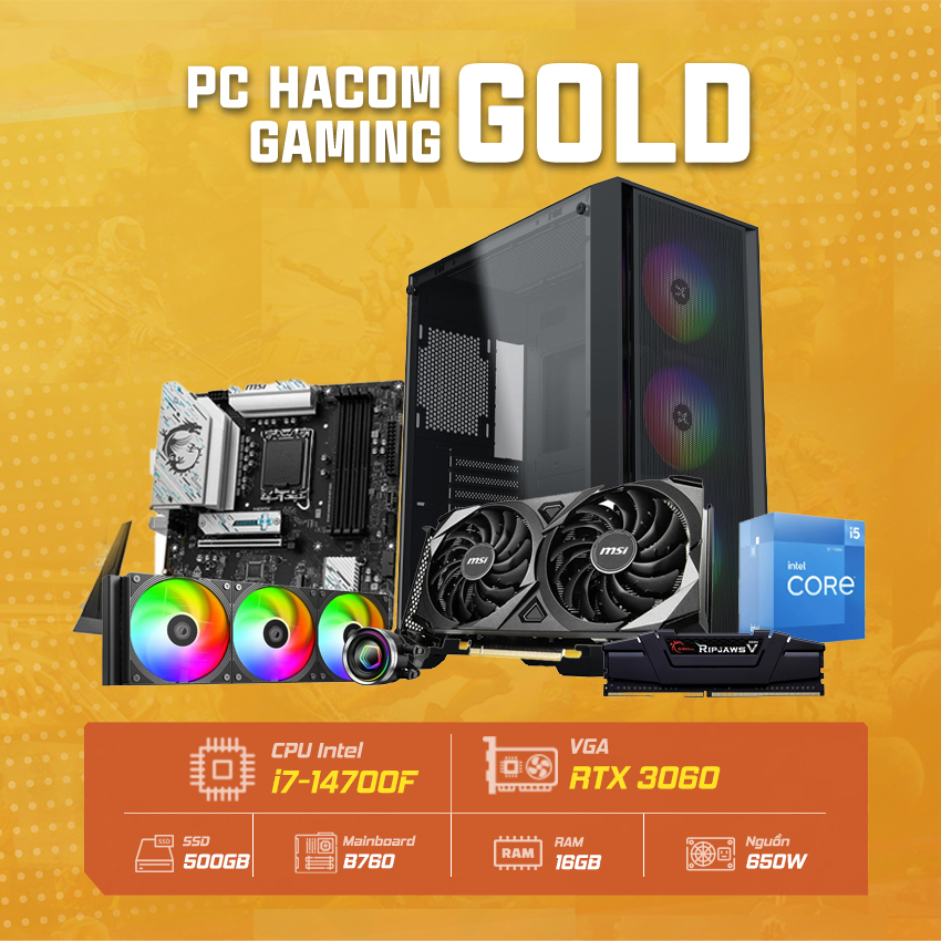 PC HACOM GOLD PRO 044 ( Intel i7 14700F/ VGA RTX 3060 ) - Hình 1