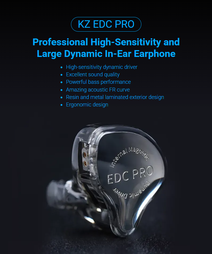 Tai nghe có dây KZ EDC Pro - Màu Xám (Có mic) 1