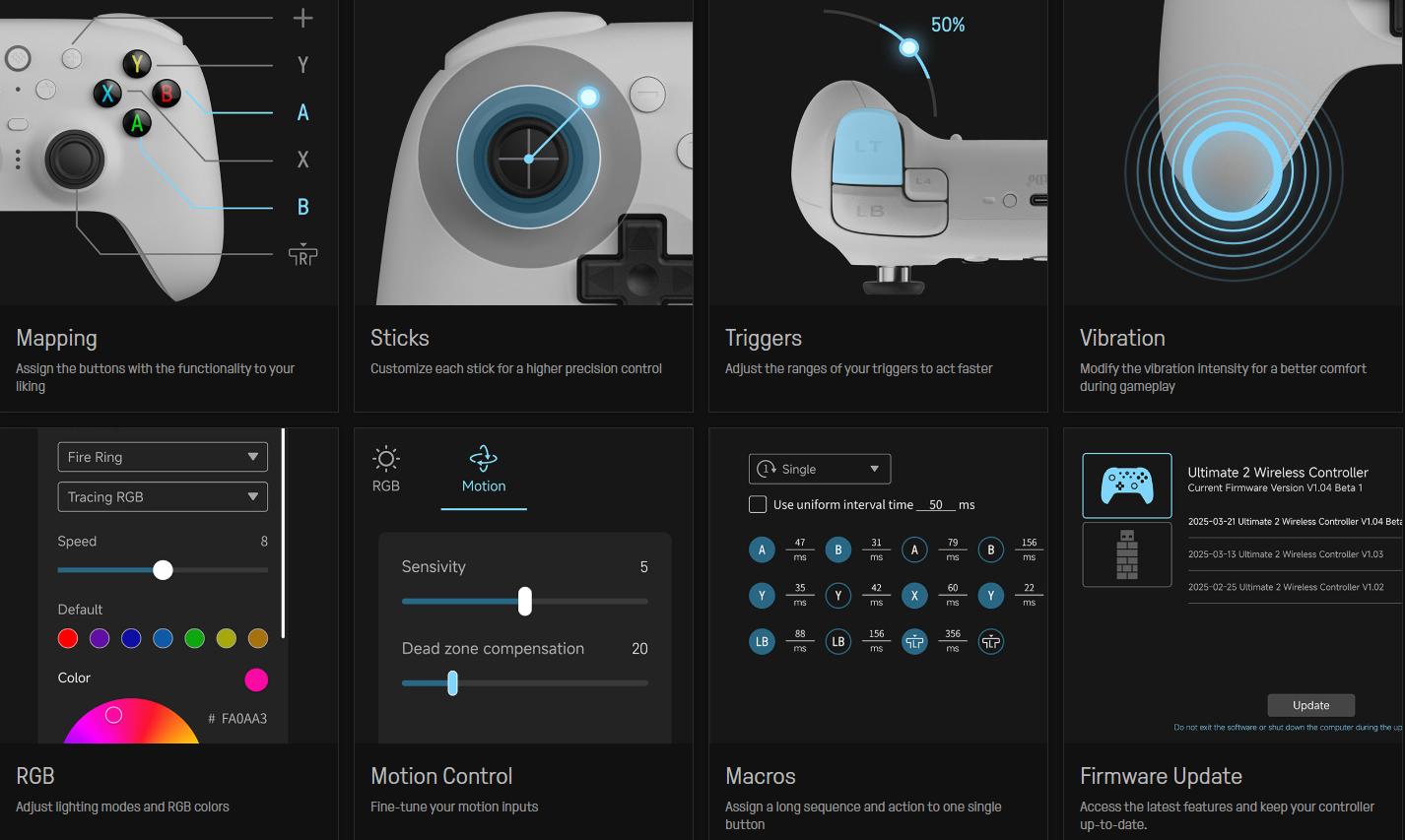  Tay cầm chơi game 8BitDo Ultimate 2 Wireless Controller 7